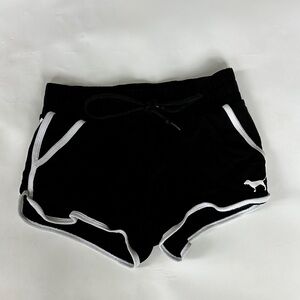 PINK Victoria's Secret Black Athletic Shorts with White Trim